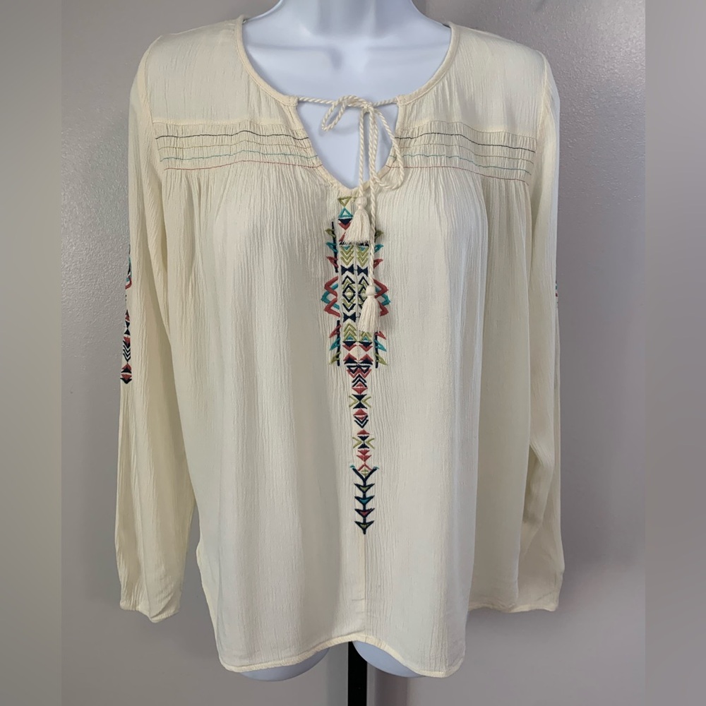 Lovestitch Ivory Blouse with Multicolor Embroidery